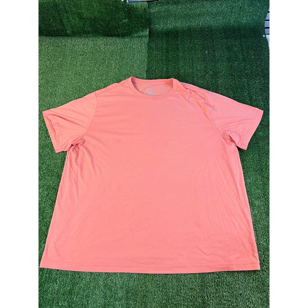 George Mens 2XL Short Sleeve Crewneck T-Shirt Salmon‎ Pink Solid Basic Tee